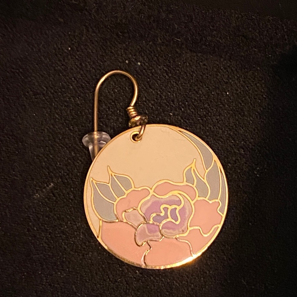 VINTAGE Laurel Burch “ Garden Rose “ earrings - Picture 5 of 5